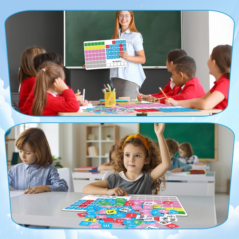 Phonics Magnetic Letter Tiles Set Spelling Reading Games Board Manipulative