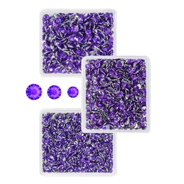 qiipii Dark Purple Crystal Resin Rhinestones for Crafting 3mm 4mm 5mm Deep Purple Flatback Stones Non-Hotfix Diamonds Crystals Gems Charms for Nails Face Eyes Makeup Body Tumblers Bottles DIY Crafts