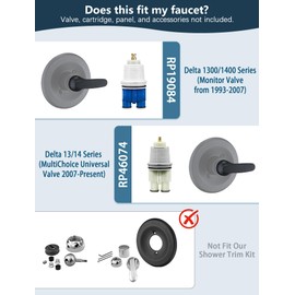 DLymtrx Replacement Metal Lever Handle for Delta H79 1300/1400 Series - Single Tub Faucet Handle Kit, Durable Zinc Alloy Construction, Easy DIY Installation