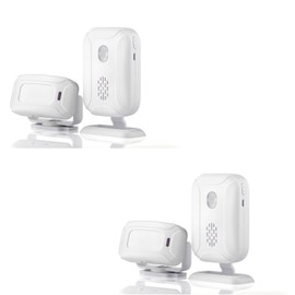 SuperInk 2 Set Motion Sensor Doorbell, Wireless PIR Motion Sensor Detector Security Alarm Chime for Shop Store Office Welcome Doorbell,Mailbox Alert, Caregiver Reminder for Elderly, Visitor Bell