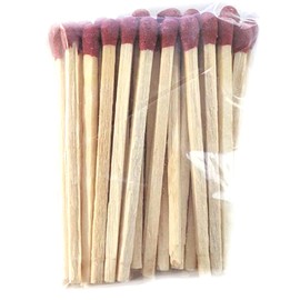 250 Wooden Safety Matches with Choice of Color Heads in a Clear Acrylic Plastic Cube Box with Cover and Striker on Bottom 2.35 x 2.35 x 2.35 (Burgundy)