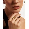 Suplight 18K Gold Plated Initial Ring, Thumb Ring Thick, Open