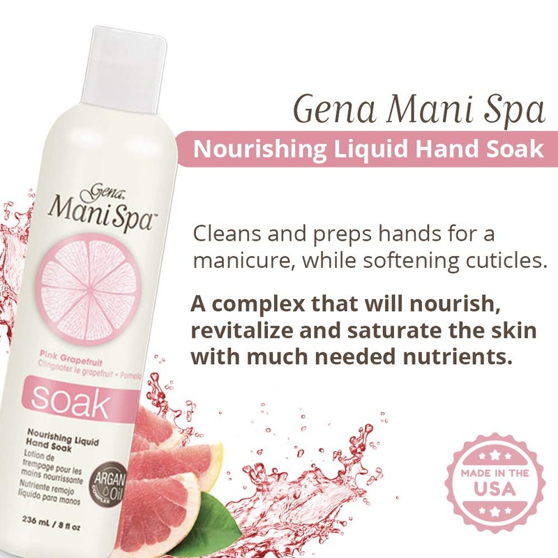 Gena Mani Spa Liquid Hand Soak | Softens, Moisturizes Hands,