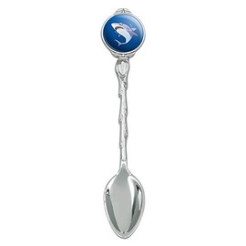 Great White Shark Cartoon in Ocean Novelty Collectible Demitasse Tea Coffee Spoon