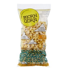 BjornQorn 12-Pack (Classic) Popcorn - Vegan & Gluten Free-Savory, Cheesy, Umami - (12 3oz bags)