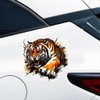 2pcs Fierce Tiger 3D-Effect Sticker, 5.12''x5.12'' Fun Waterproof Sticker for
