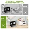 Bamboo Desk Organizer with Drawers Wooden Desktop Storage Drawers for