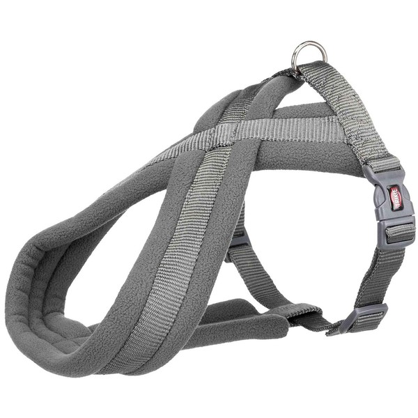 Trixie Premium Dog Harness, Large, Graphite, Modern Style, Fleece Padding,