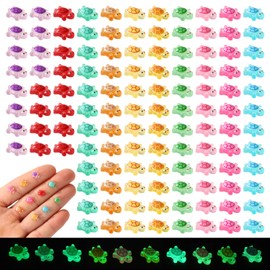 120pcs Mini Resin Turtles, Glow in The Dark Tiny Turtles for Crafts Miniature Sea Turtle Figurines Cute Small Luminous Animals for Garden Micro Landscape DIY Dollhouse Decorations (10 Colors)
