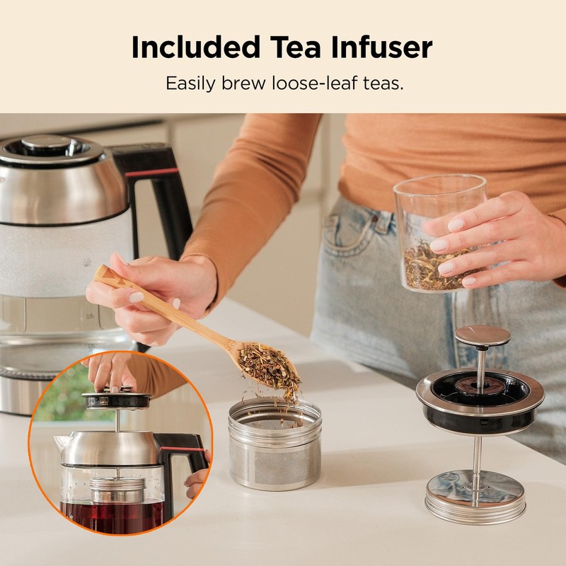 CUCKOO Electric Tea Kettle with Infuser, Glass Electric Kettle with