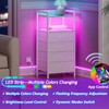 Furnulem White Nightstand with Charging Station, Night Stand Side Table