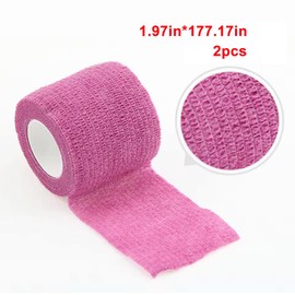 KHGUZ Car Steering Wheel Cover Wrap Tape, 2PCS Non-Slip Sweat-Absorbent Steering Wheel Protective Strap Bandage, Breathable Vehicle Interior Accessories, Universal for SUV RV Truck (Pink)