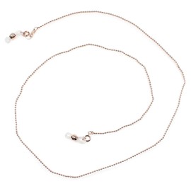 Pearl PG-321 Glass Cord Ball Diameter 0.06 inch (1.5 mm), Brass, 27.6 inches (70 cm), Pink Gold, multicolor (pink / gold)