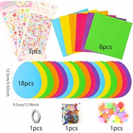 HERZWILD Easter Foam Craft Kit Textile Egg Craft Spring Craft Kit Foam Stickers Set Festival Decorations for Easter Party Favor Decor Crafts Supplies (Colorful Eggs)