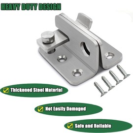 ZiYuya Folding Latch Gate Latch Security Latch Latch for Barn Cabinet Garden Bathroom Garage Window Sliding Door Shed Lock (Silver - Left Open, L 62x56mm)