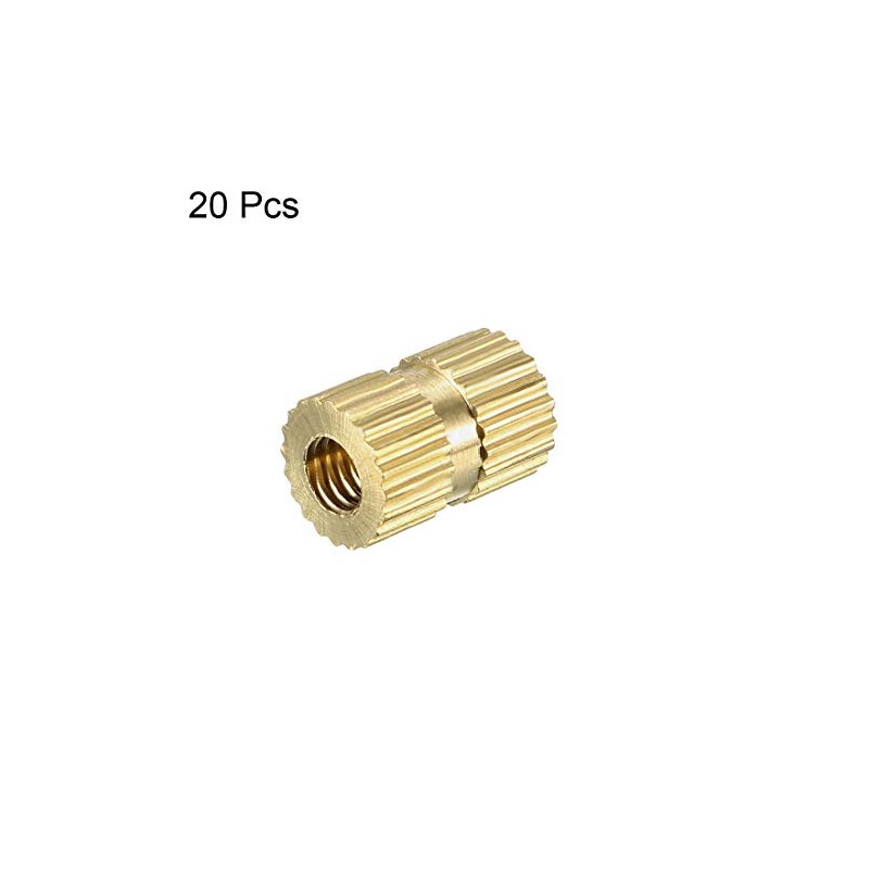 sourcing map Knurled Insert Nuts - 20Pcs M3 x 8mm