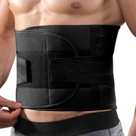 Waist Protector, Waist Compression Belt, Exercise Support Brace Black 2XL