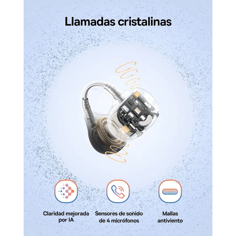 Audfonos de Oreja Abierta Baseus BC1, Clip-ear Inalambricos Bluetooth 6.0