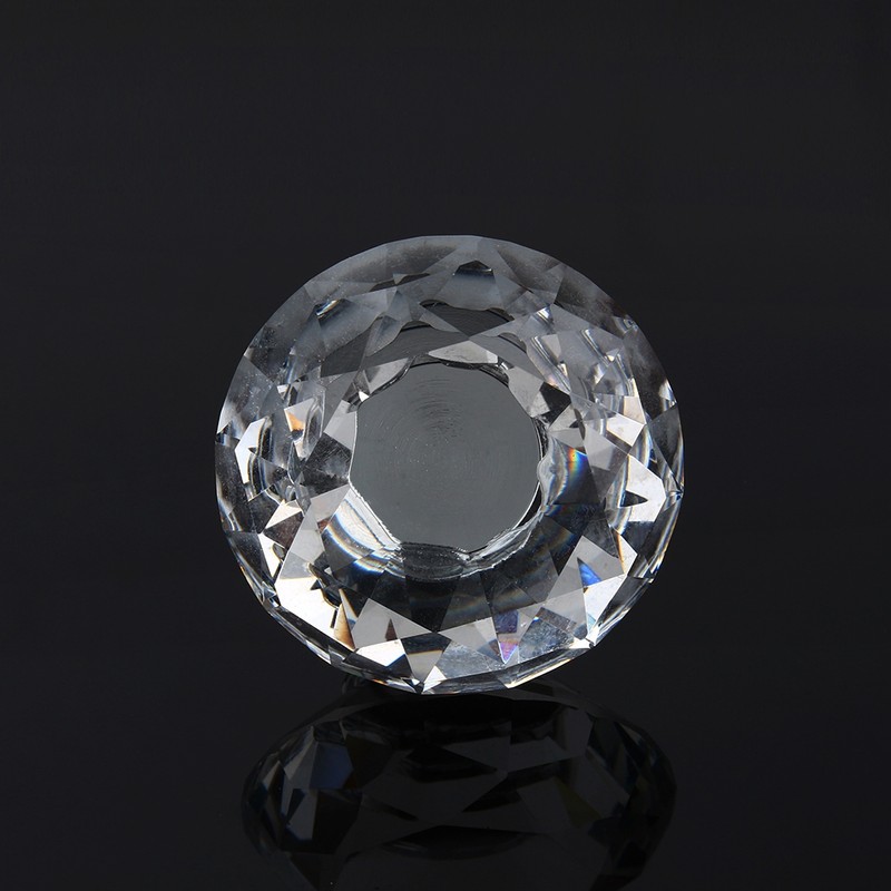 16Pcs Crystal Glass Cabinet Knob Diamond Shape 40mm Drawer Cupboard