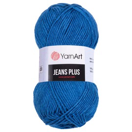 1 Ball (Skein) YarnArt Jeans Plus Yarn, 55% Cotton 45% Polyacrylic, 100 g (3.5 oz), 160 m (174 yds), Yarn Weight: 4 : Worsted-Aran, Dark Blue - 17