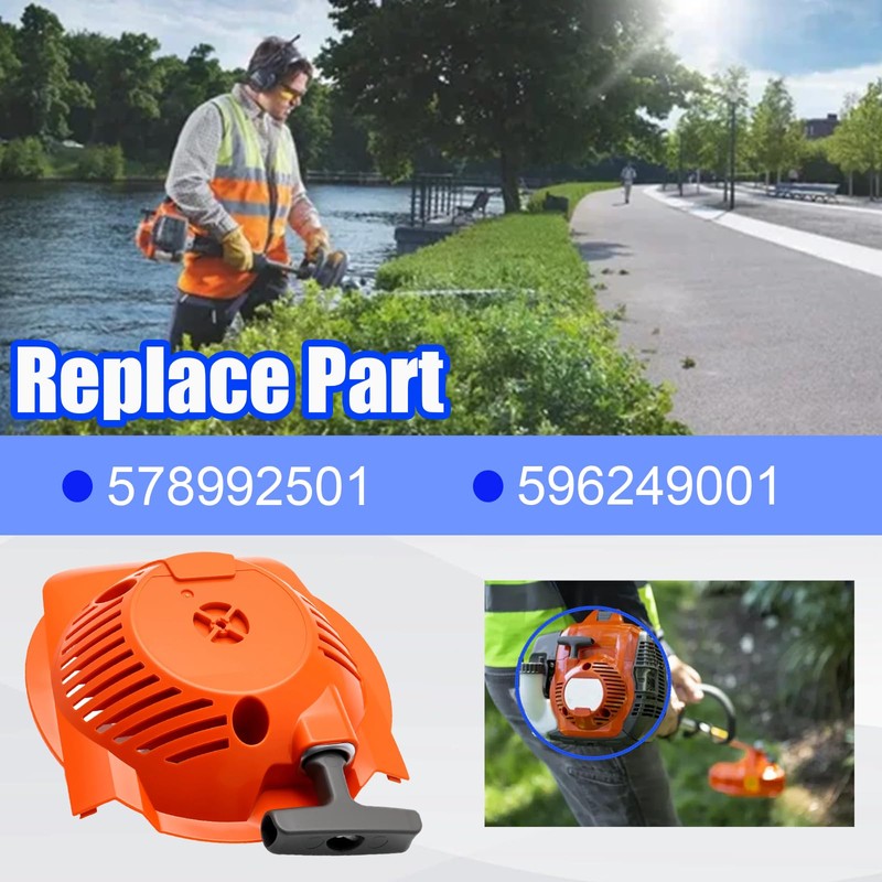 596249001 Recoil Starter Assembly with Pull Cord Fit for Husqvarna