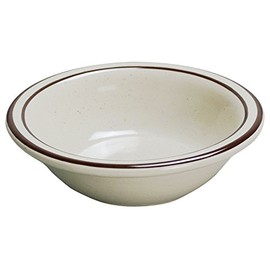 Yanco BR-11 Brown Speckled Fruit Bowl, 4.75 oz Capacity, 4.625" Diameter, China, American White Color, Pack of 36