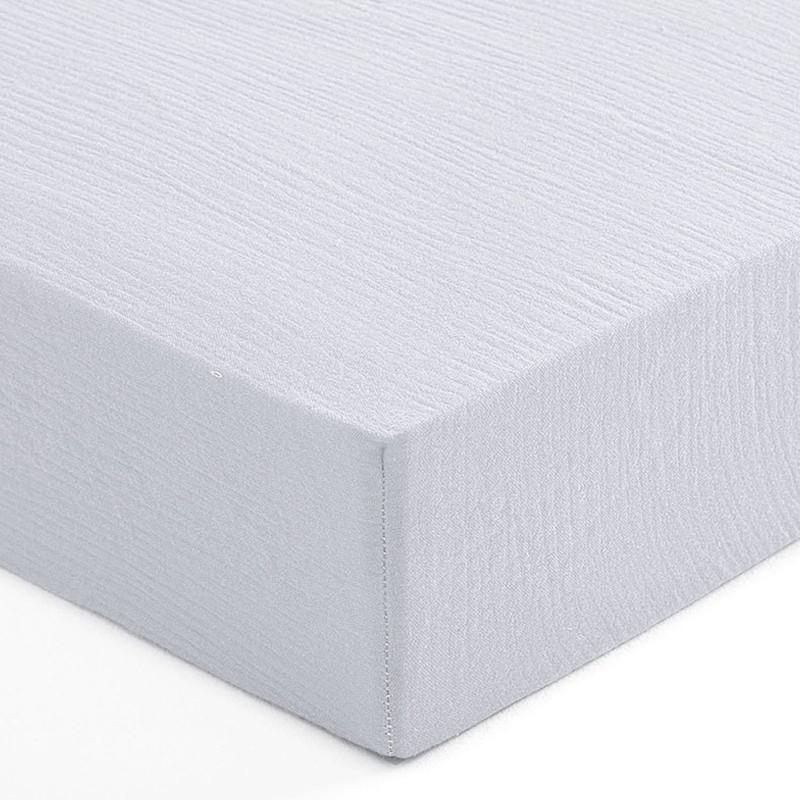 Fitted Crib Sheet Full Cotton Crinkle Fabric Soft Breathable Comfortable