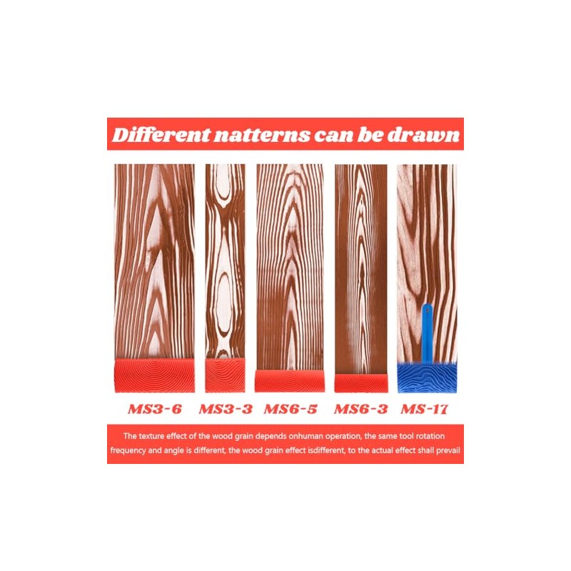 5 Pack Wood Grain Tool,Woodgraining Tool Kit,Texture Pattern with Handle