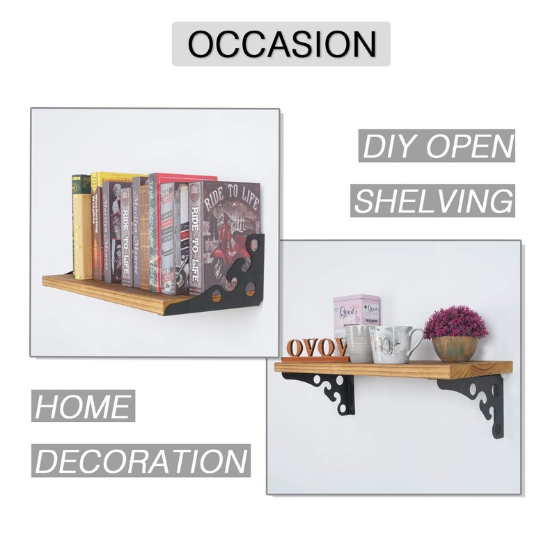 OVOV Decorative Wall Brackets 4 Pack Floating Shelf Brackets 6inch
