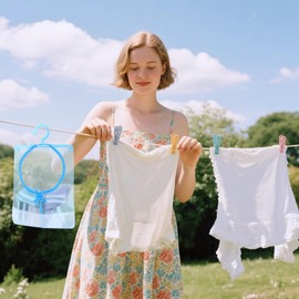 TIECHI 60PCS Pegs for Washing Line with Peg Bag, 4 Colors Washing Line Pegs, Plastic Laundry Clips for Indoor Outdoor Drying, Home Garden Essential