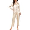 Vlazom Pyjamas for Women, Soft Satin Long Sleeve Pjs Set