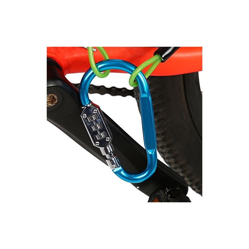 Carabiner Lock, D-Ring Chain Clip Hook Travel Bag Luggage Security