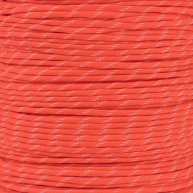 Paracord Planet – Glow in The Dark Tracers 550LB Paracord/Parachute – Type III 550 Pound Tensile Strength para Cord (Neon Orange Glow Tracers, 100 FT Hank)
