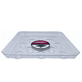 ILUVUMOREI 16-Inch Heavy Gauge Footed Square Carpet Saver Saucer, Clear - 1 Pack