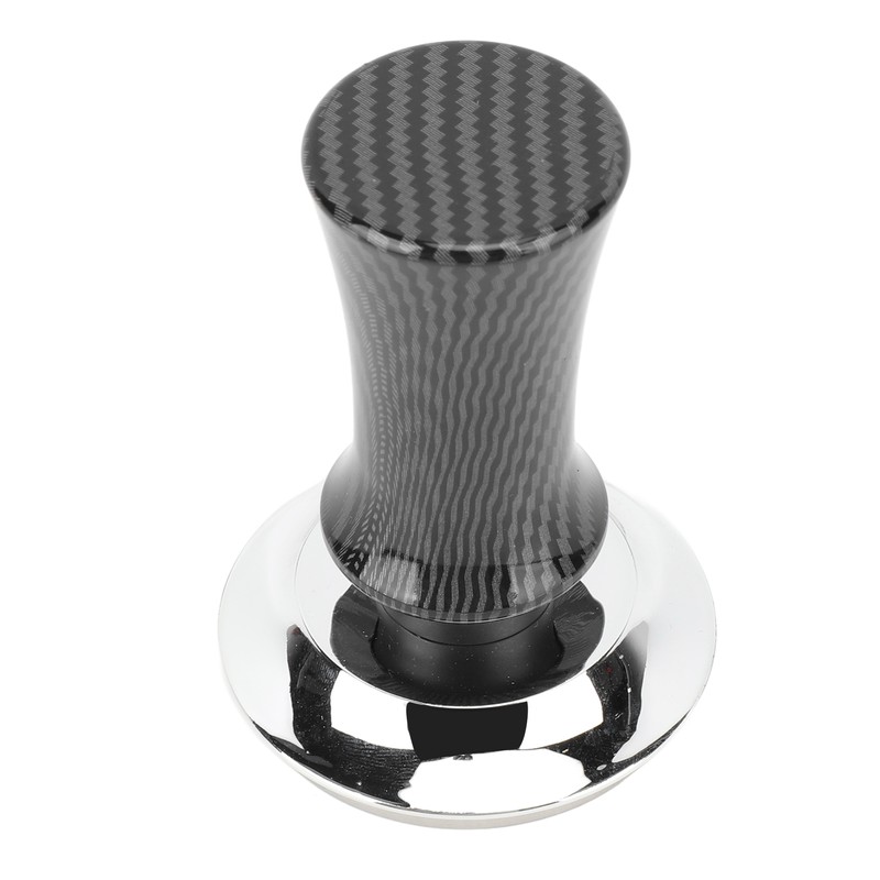58mm Coffee Tamper Carbon Fiber Elastic Handle Stainless Steel Bottom