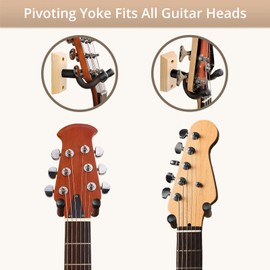 Guitar Wall Mount, Ash Wood Guitar Hanger, U-Shaped Guitar Wall Hanger Mount, Guitar Holder Hook Stand Wall Mount Guitar Accessories for Acoustic, Electric Guitar, Banjo, Bass, Ukulele