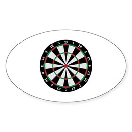 CafePress Dart Board Design Oval Car Bumper Sticker