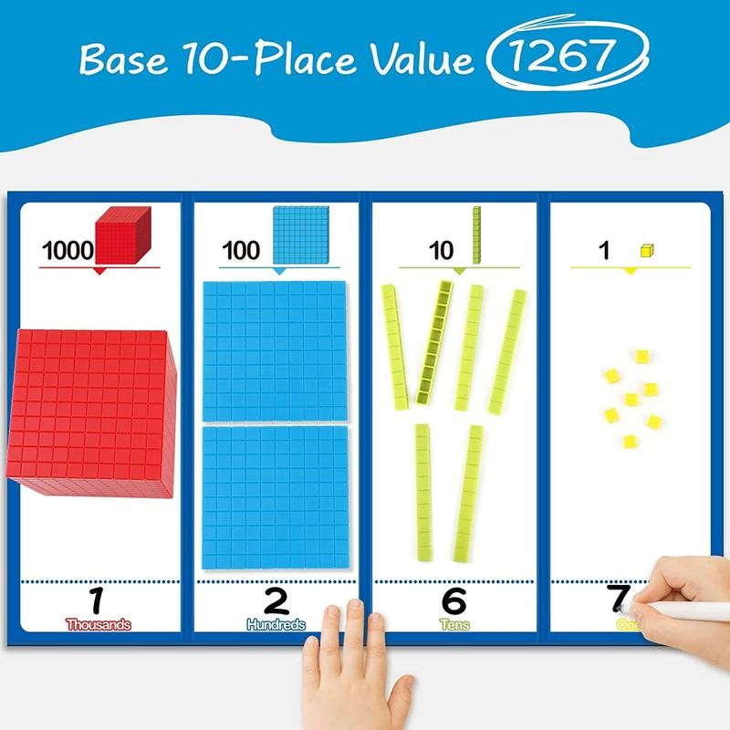 Torlam 131 PCS Base Ten Blocks for Math - Place
