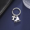 Amaxer White Enamel Ice Skates Shoes Pendant Keyring Alphabet Letters