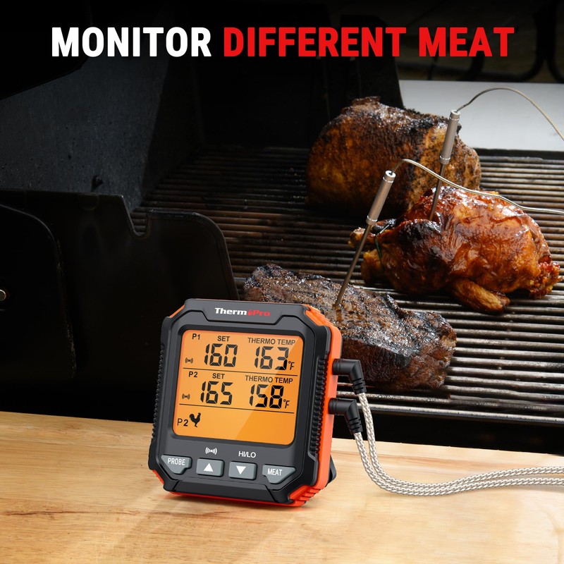 ThermoPro TP717 Digital Meat Thermometer for Grilling, Backlit Grill Thermometer