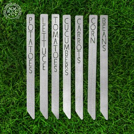 ROCC RUSTED ORANGE CRAFTWORKS CO. 15" Metal Garden Markers (Your Favorite 7) -Plant Labels -Garden Labels -Plant Markers -Plant Labels for Outdoor Garden Waterproof -Plant Tags -Plant Tags and Labels