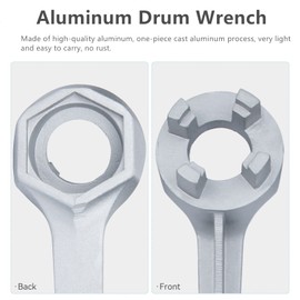 Bung Wrench, Drum Wrench Aluminum Barrel Wrench Opener Tool for 10 15 20 30 50 55 Gallon Drum, Ullnosoo Fits 2 inch and 3/4 inch Bung Caps