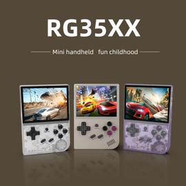 RG35XX Retro Game Console,3.5 Inch IPS Screen with 64GB+128GB TF Card, Linux System Retro Games Consoles,Classic Emulator,Support HD and TV Output Casual Game Console (Gray)