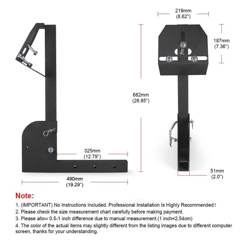 Multi Functional Foldable Trailer Hitch Spare Tire Carrier Adjustable Hitch