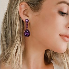 EVER FAITH Women's Rhinestone Crystal Wedding Figure 8 Infinity Teardrop Pierced Earrings Clear, Crystal