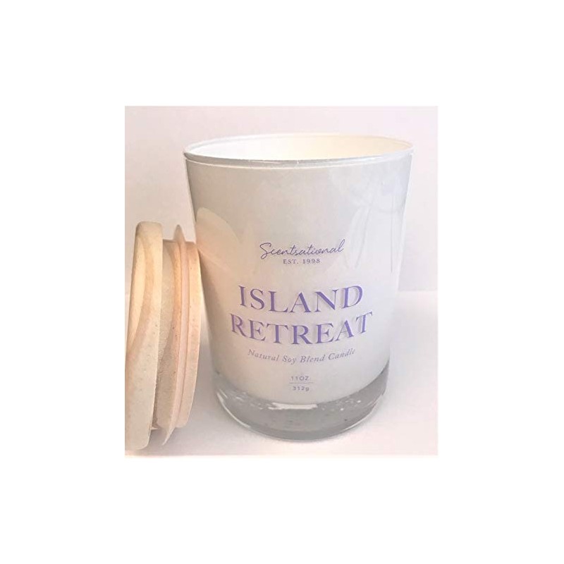 Natural Coconut + Beeswax Scented Candle Island Retreat in Glossy