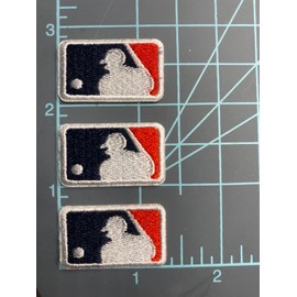 Iron on or Sew on Patch Baseball Logo - 1.25" x 0.75" - Pack of 3 Major Leagu...