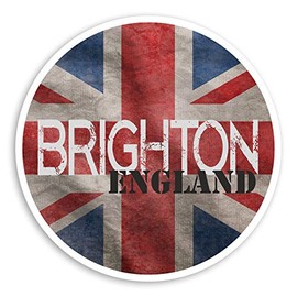 2 x 10cm Brighton England Vinyl Sticker - UK GB Flag Luggage Sticker #30565 (10cm wide)