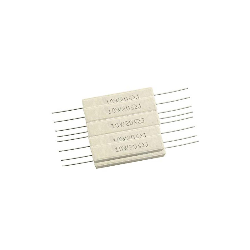 Tegg Wirewound Cement Resistor 10PCS 10W 20 Ohm Ceramic Cement