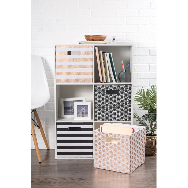 DII Polyester Cube Storage Collection Collapsible Hard Sided Bin, 13x13x13,